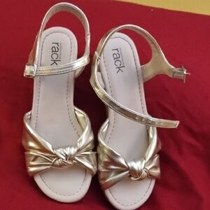 Nordstrom Metallic Gold GIRL'S Sandals.